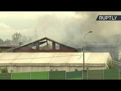 Тушение пожара у ТЭЦ в Подмосковье — LIVE - (видео)